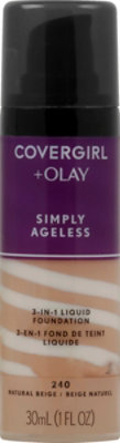 COVERGIRL + Olay Simply Ageless Liquid Foundation 3-in-1 Natural Beige 240 - 1 Fl. Oz. - Image 2