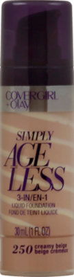 COVERGIRL + Olay Simply Ageless Liquid Foundation 3-in-1 Creamy Beige 250 - 1 Fl. Oz. - Image 2