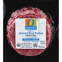 O Organics Organic Beef Grass Fed Ground Beef Hamburger Patties 85% Lean 15% Fat 4 Count - 16 Oz. - Image 2