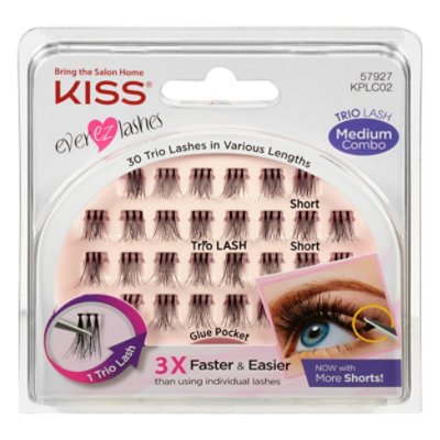 Kiss Ever EZ Lashes Eye Lashes Trio Lash Medium Combo KPLC02 - 30 Count - Image 3