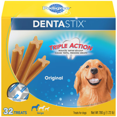 Pedigree Dentastix Large Dog Dental Treats Original Flavor Dental Bones 32 Count - 1.72 Lb