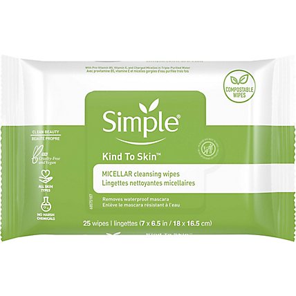 Simple Kind To Skin Wipes Cleansing Micellar - 25 Count - Image 2