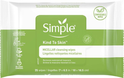 Simple Kind To Skin Wipes Cleansing Micellar - 25 Count - Image 2