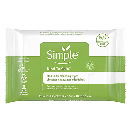 Simple Kind To Skin Wipes Cleansing Micellar - 25 Count - Image 1