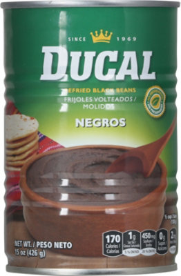 Ducal Beans Refried Black Can - 15 Oz - Image 2