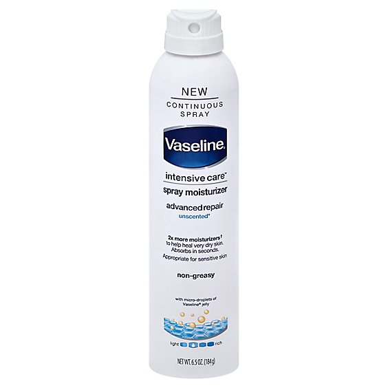 Vaseline Spray Lotion Advanced Repair Unscented - 6.5 Oz