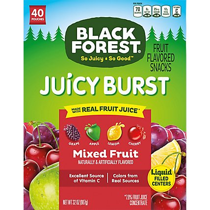 Black Forest Juicy Burst Snacks Mixed Fruit With Real Fruit Juice - 32 Oz - Image 2