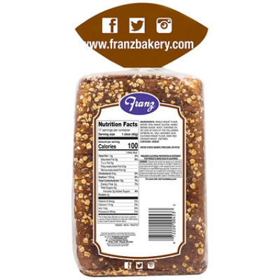 Franz Sandwhich Bread Big Horn Valley 100% Whole Wheat - 24 Oz - Image 5