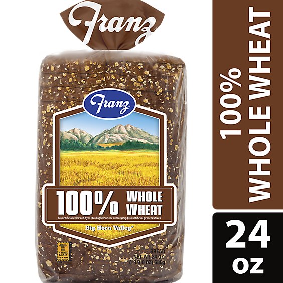 Franz Sandwhich Bread Big Horn Valley 100% Whole Wheat - 24 Oz