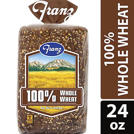 Franz Sandwhich Bread Big Horn Valley 100% Whole Wheat - 24 Oz - Image 1