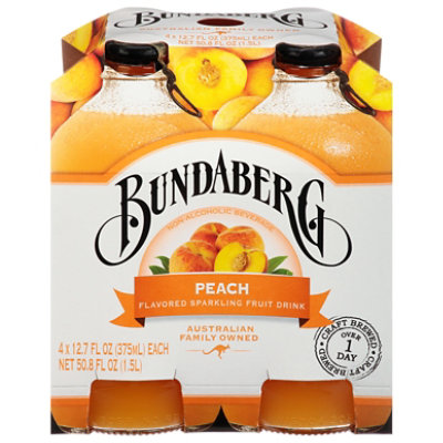 Bundaberg Fruit Drink Sparkling Peach - 4-12.7 Fl. Oz. - Image 3