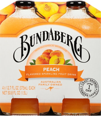 Bundaberg Fruit Drink Sparkling Peach - 4-12.7 Fl. Oz. - Image 2