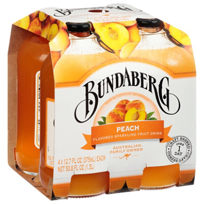 Bundaberg Fruit Drink Sparkling Peach - 4-12.7 Fl. Oz. - Image 1