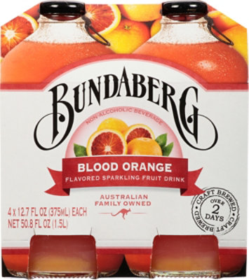 Bundaberg Beverage Non Alcoholic Sparkling Fruit Drink Blood Orange - 4-12.7 Fl. Oz. - Image 2