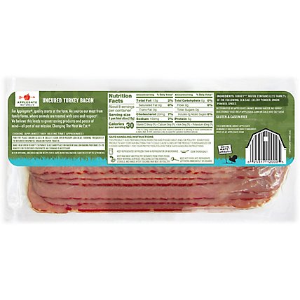 Applegate Natural Uncured Turkey Bacon - 8oz - Image 3