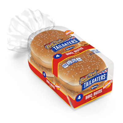 Rainbo Buns BBQ White Seeded 4 Count - 10 Oz