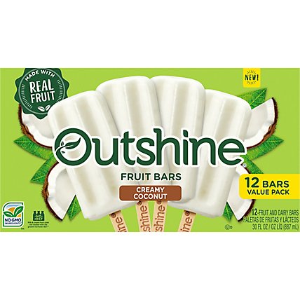 Outshine Fruit Bars Creamy Coconut 12 Count - 30 Fl. Oz. - Image 1