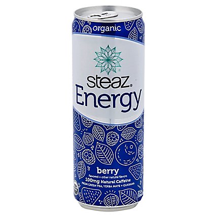 steaz Energy Green Tea Organic Berry - 12 Fl. Oz. - Image 1