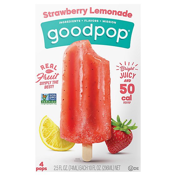 GoodPop Pops Strawberry Lemonade - 4-2.75 Fl. Oz.