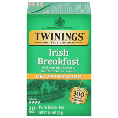 Twinings of London Black Tea Irish Breakfast Decaffeinated - 20 Count