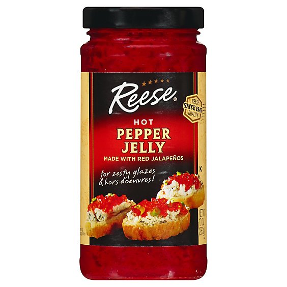 Reese Jelly Hot Pepper Made with Real Jalapenos - 10 Oz