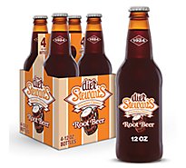 Stewarts Diet Root Beer Soda Bottle - 4-12F l. Oz.