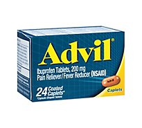 Advil Pain Reliever/Fever Reducer Coated Caplet Ibuprofen Temporary Pain Relief - 24 Count