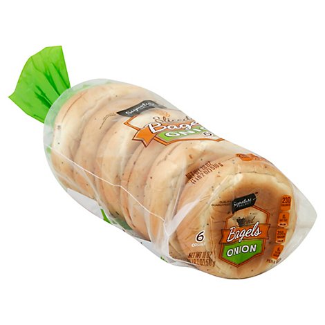 Signature SELECT Bagels Sliced Onion 6 Count - 18 Oz