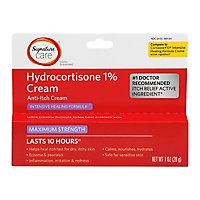Signature Care Cream Anti Itch Hydrocortisone 1% Healing Formula Maximum Strength - 1 Oz - Image 3