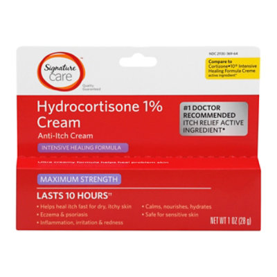 Signature Select/Care Cream Anti Itch Hydrocortisone 1% Healing Formula Maximum Strength - 1 Oz - Image 4