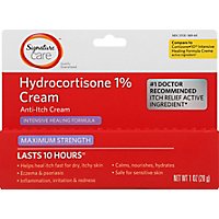 Signature Care Cream Anti Itch Hydrocortisone 1% Healing Formula Maximum Strength - 1 Oz - Image 2