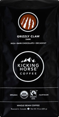 Kicking Horse Coffee Whole Bean Dark Roast Grizzly Claw - 10 Oz - Image 2