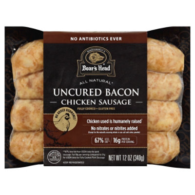 Boars Head Sausage Chicken Pecan Wood Smoked Bacon - 12 Oz