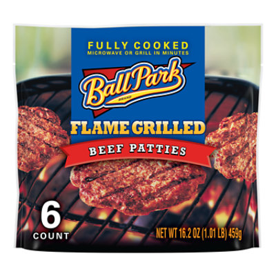 Ball Park Frozen Original Beef Patties - 6 Count - Image 1