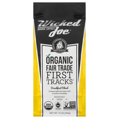 Wicked Joe Coffee Organic Fair Trade Ground Light Roast With Dark Breakfast Blend - 12 Oz - Image 3