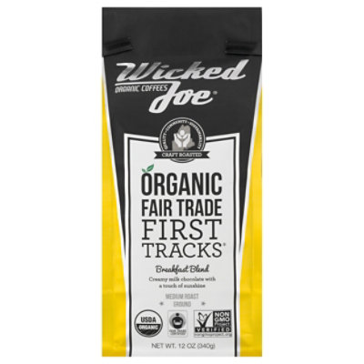 Wicked Joe Coffee Organic Fair Trade Ground Light Roast With Dark Breakfast Blend - 12 Oz - Image 5