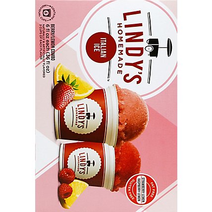 Lyndys Homemade Italian Ice Fat Free Gluten Free Strawberry Lemon & Raspberry Lemon - 6 Fl. Oz. - Image 3