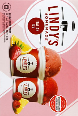 Lyndys Homemade Italian Ice Fat Free Gluten Free Strawberry Lemon & Raspberry Lemon - 6 Fl. Oz. - Image 3