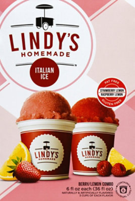 Lyndys Homemade Italian Ice Fat Free Gluten Free Strawberry Lemon & Raspberry Lemon - 6 Fl. Oz. - Image 2