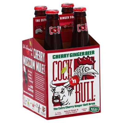 Cocknbull Cherry Gingerbeer Soft Drink - 4-12 Fl. Oz.