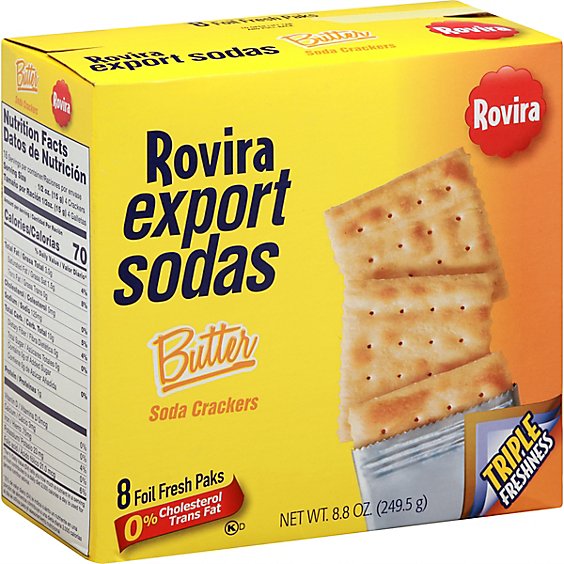 Rovira Export Sodas Crackers Soda Butter Box 8 Count - 8.8 Oz