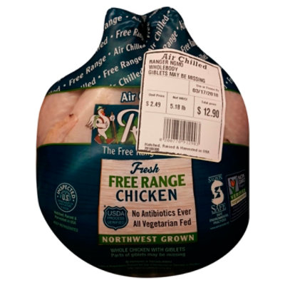 Ranger The Free Range Chicken Whole 5 50 Lb Safeway