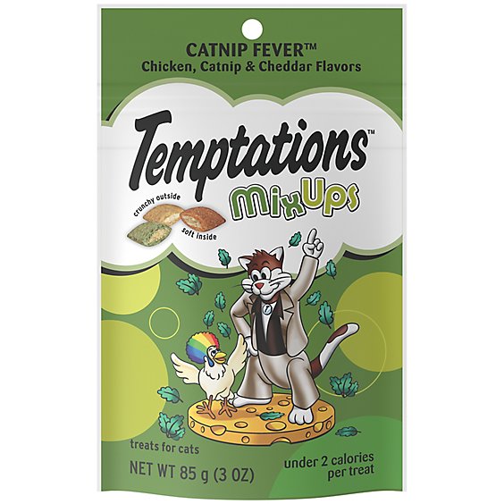Temptations Mixups Crunchy And Soft Catnip Fever Flavor Cat Treats Pouch - 3 Oz