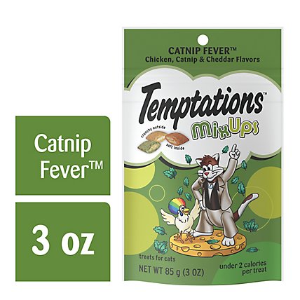 Temptations Mixups Crunchy And Soft Catnip Fever Flavor Cat Treats Pouch - 3 Oz - Image 1