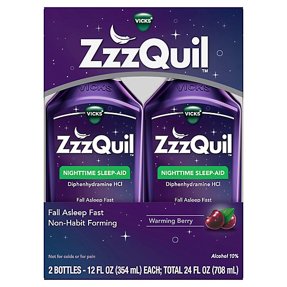 Vicks ZzzQuil Nighttime Warming Berry Liquid Sleep Aid - 2-12 Fl. Oz.