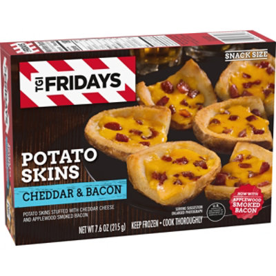 TGI Fridays Cheddar & Bacon Potato Skins Frozen Snacks Box - 7.6 Oz - Image 3