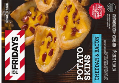 TGI Fridays Cheddar & Bacon Potato Skins Frozen Snacks Box - 7.6 Oz - Image 7