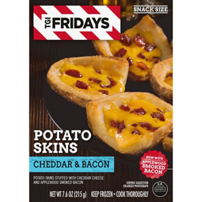 TGI Fridays Cheddar & Bacon Potato Skins Frozen Snacks Box - 7.6 Oz - Image 2