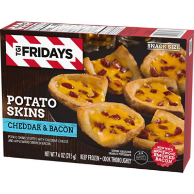 TGI Fridays Cheddar & Bacon Potato Skins Frozen Snacks Box - 7.6 Oz - Image 4