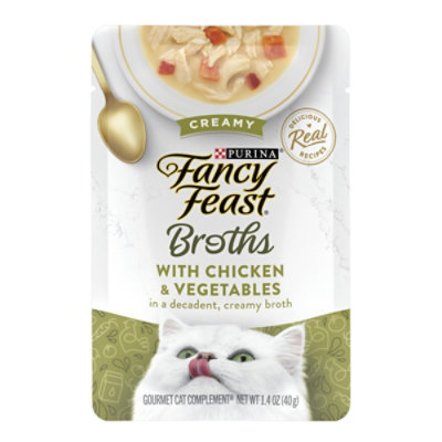 Fancy Feast Cat Food Wet Broths Chicken & Vegetables Creamy - 1.4 Oz